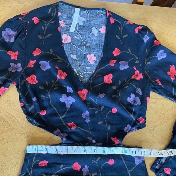 Reformed by REFORMATION X URBAN OUTFITTERS Navy Maxi CutOut Floral Dress Size XS - Picture 10 of 16